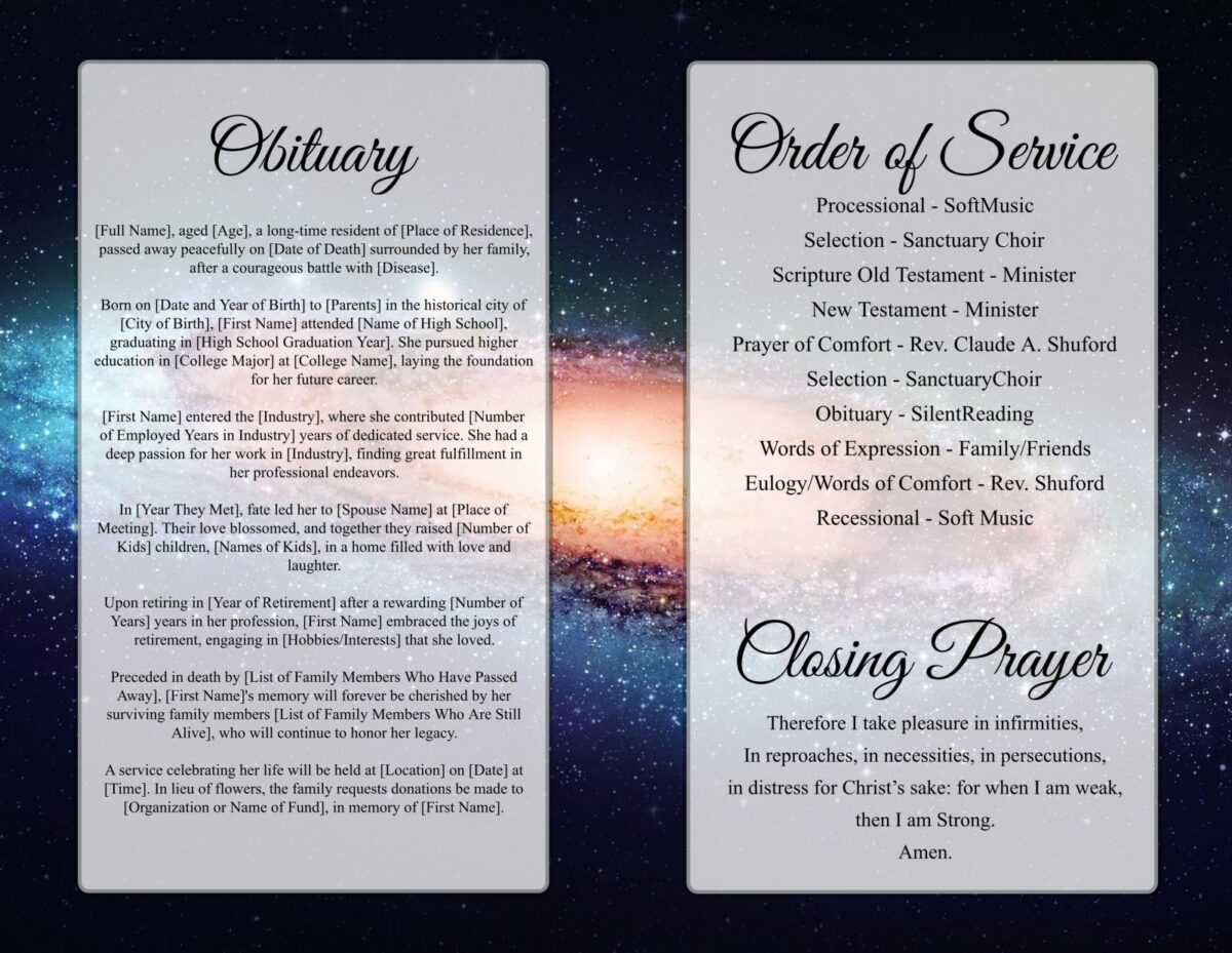 Galaxy Funeral Program - Image 5