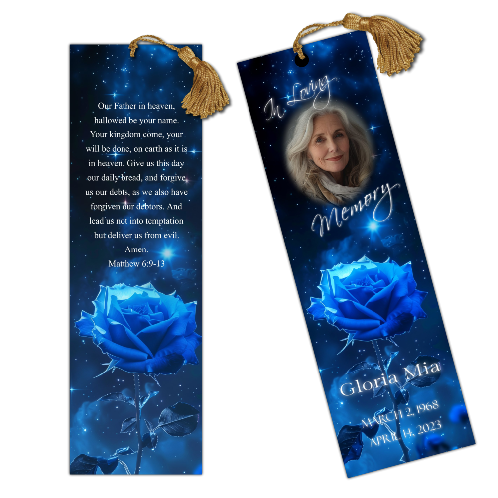 Blue laminated bookmarks